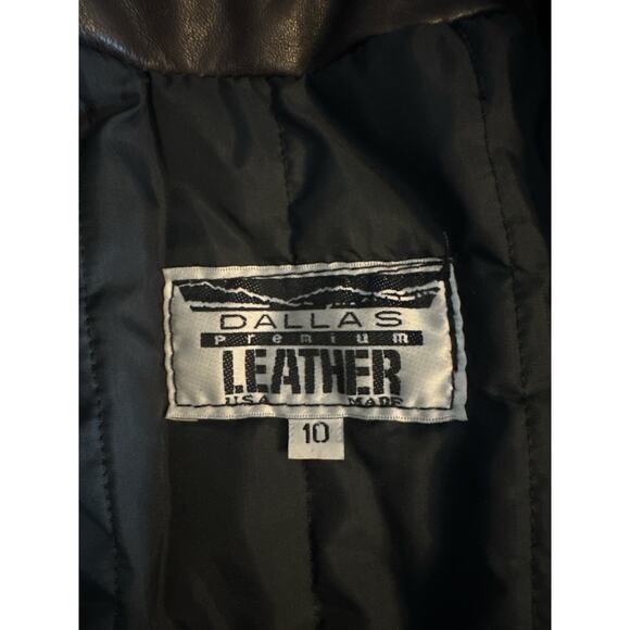 Vintage Dallas Leather Fringe Jacket Brown w/ Burgundy Rose Embroidery Size 10 - Picture 12 of 12